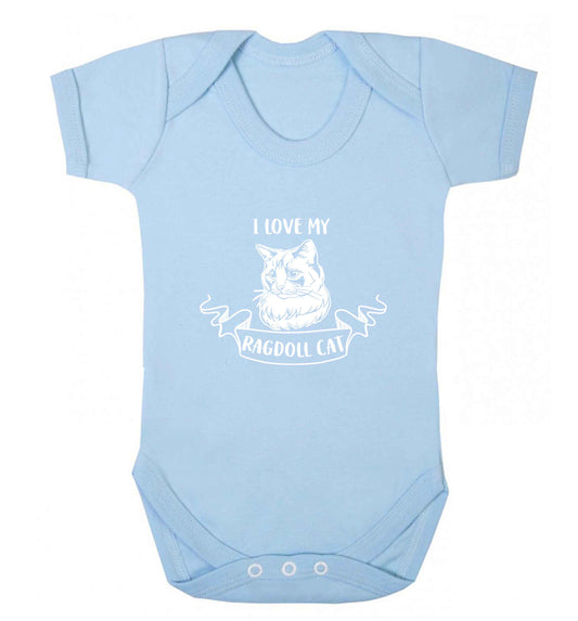 I love my ragdoll cat baby vest pale blue 18-24 months