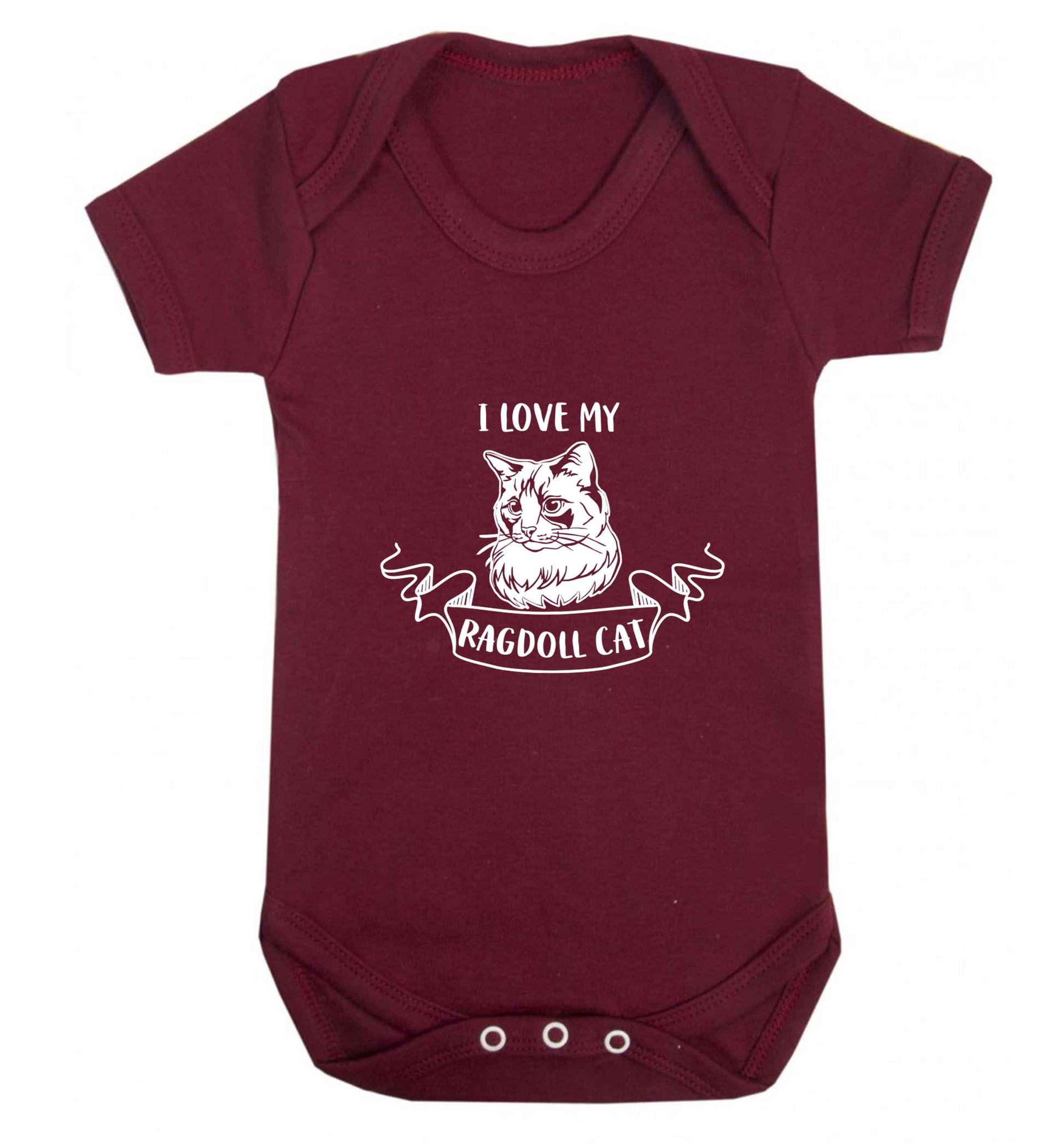 I love my ragdoll cat baby vest maroon 18-24 months