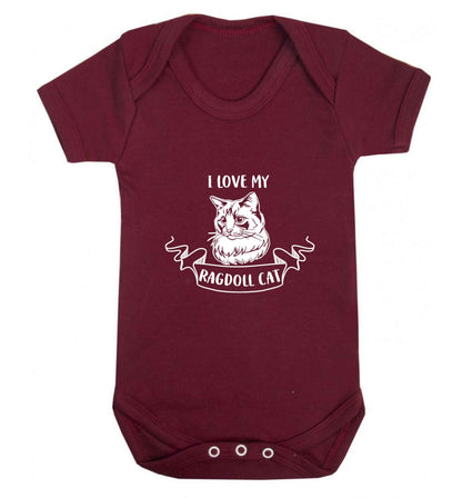 I love my ragdoll cat baby vest maroon 18-24 months