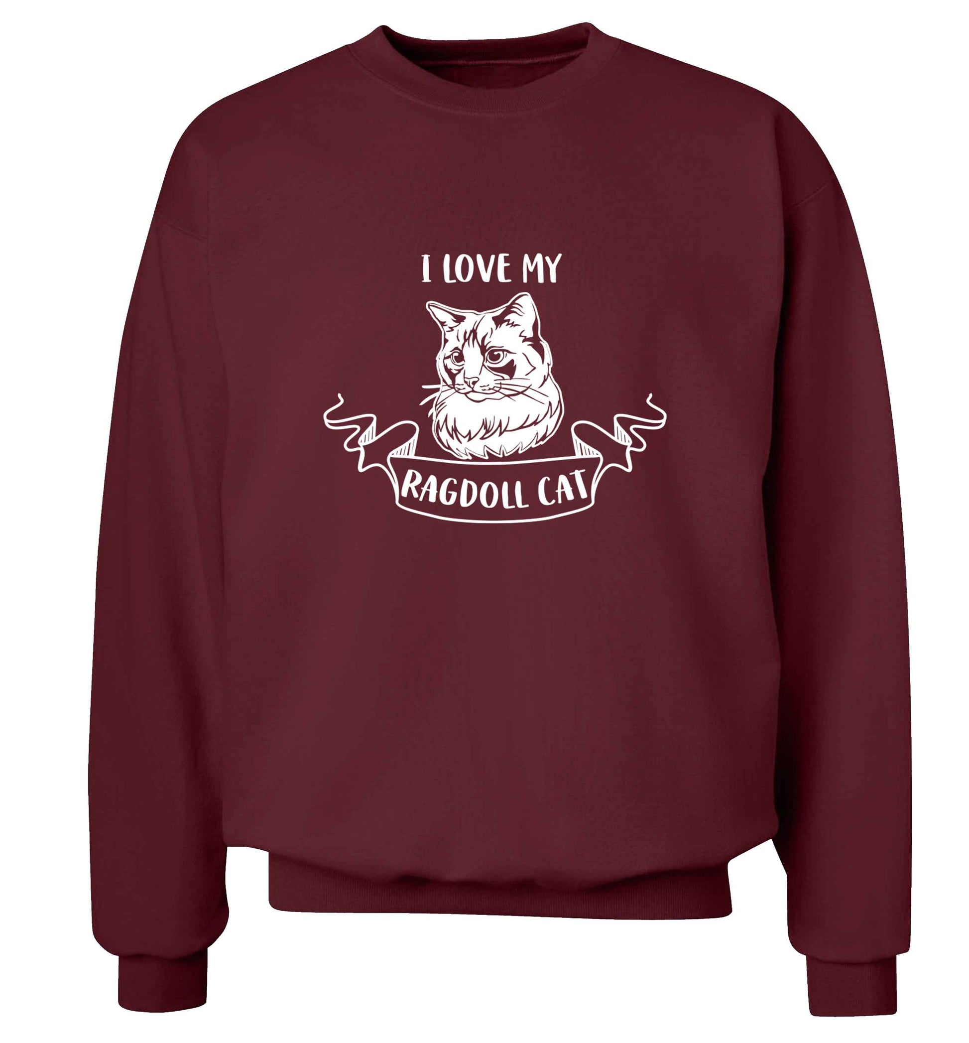 I love my ragdoll cat adult's unisex maroon sweater 2XL