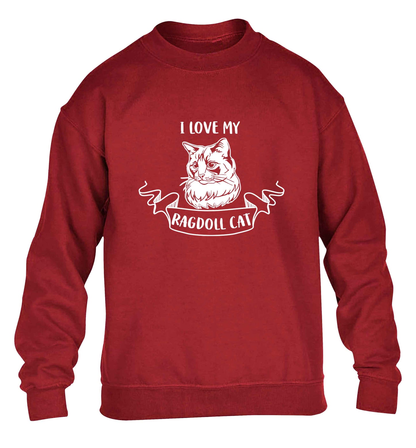 I love my ragdoll cat children's grey sweater 12-13 Years