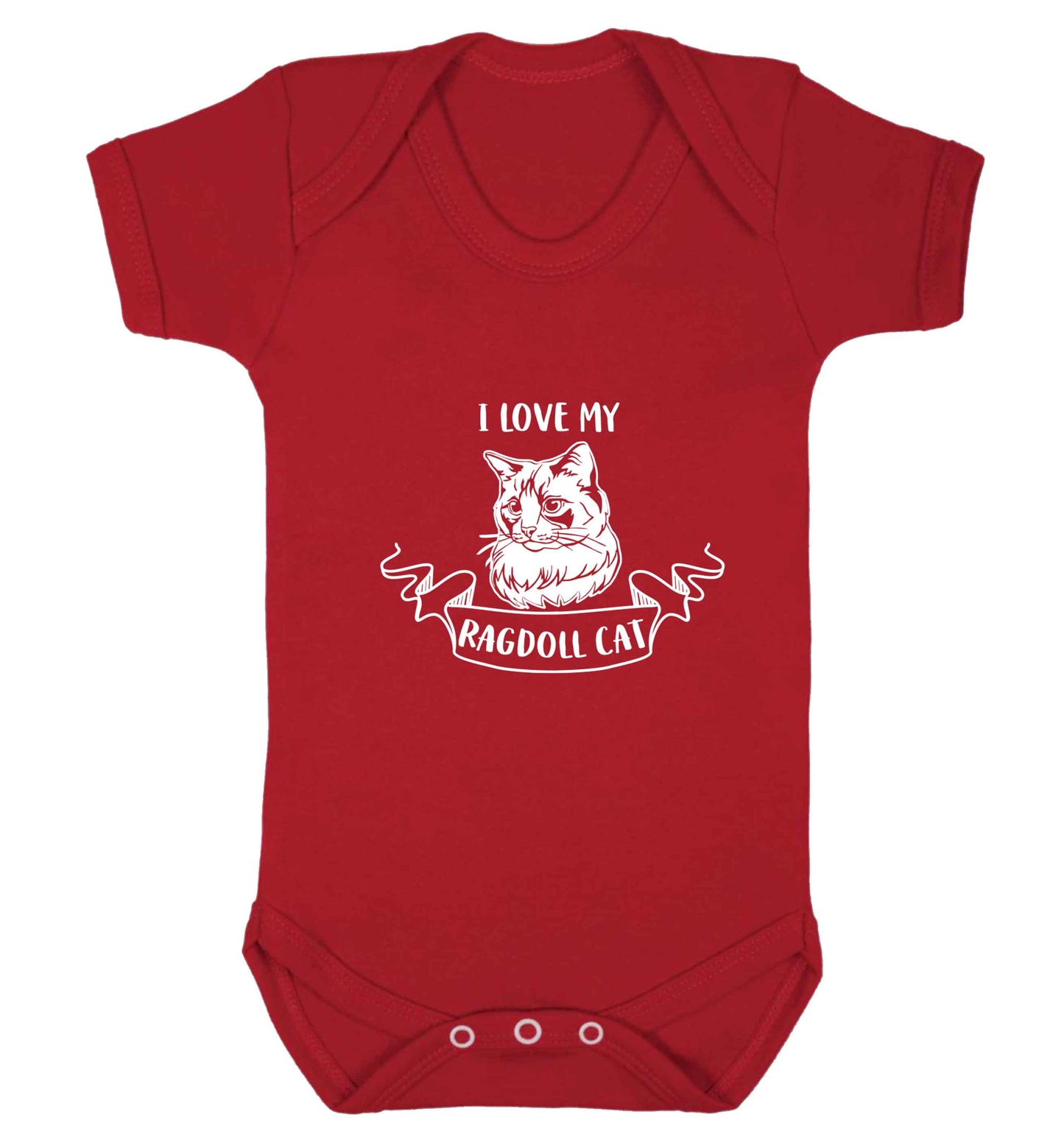 I love my ragdoll cat baby vest red 18-24 months