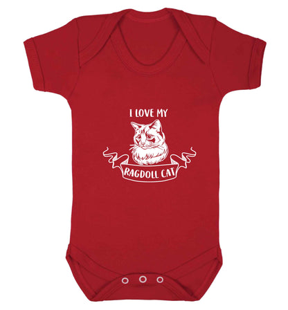 I love my ragdoll cat baby vest red 18-24 months