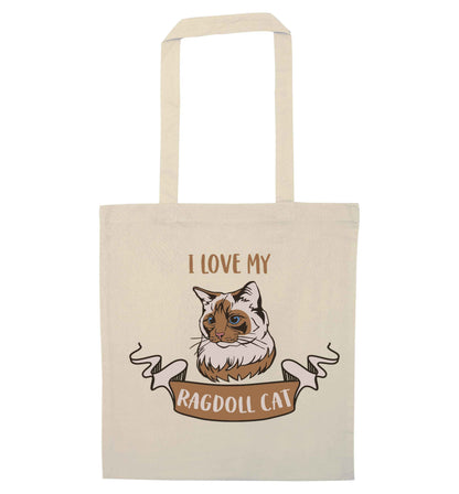 I love my ragdoll cat natural tote bag