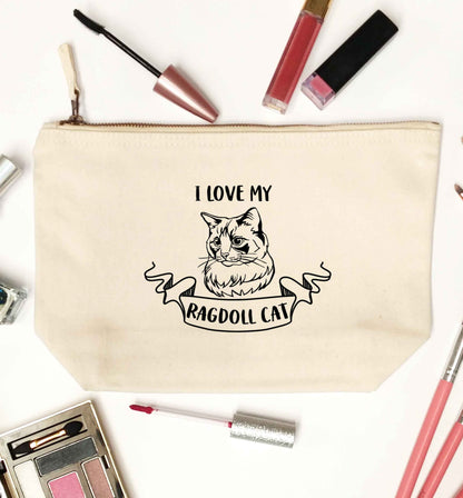 I love my ragdoll cat natural makeup bag