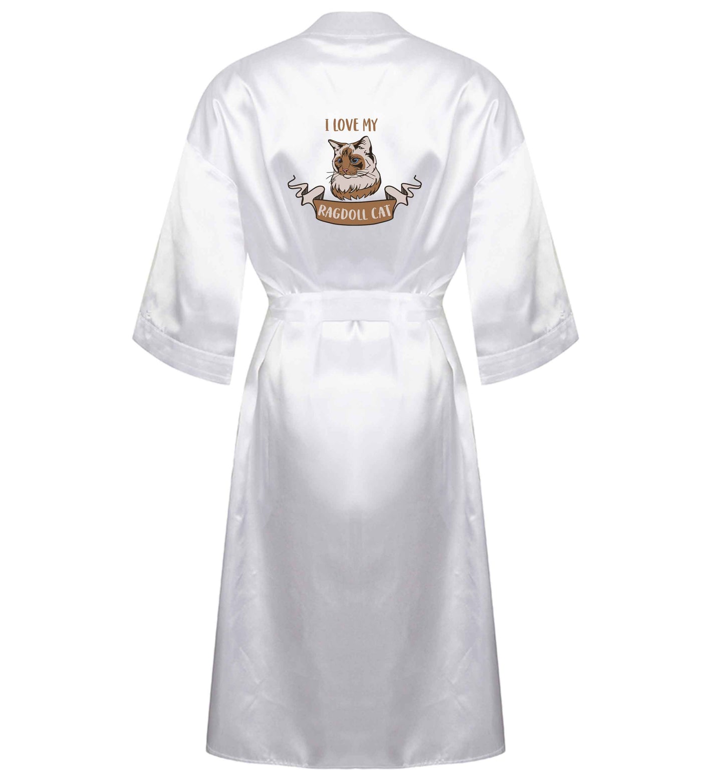 I love my ragdoll cat XL/XXL white ladies dressing gown size 16/18