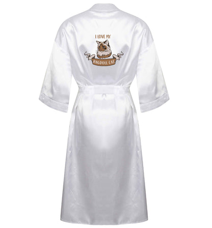 I love my ragdoll cat XL/XXL white ladies dressing gown size 16/18