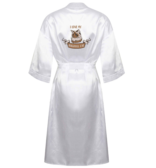 I love my ragdoll cat XL/XXL white ladies dressing gown size 16/18