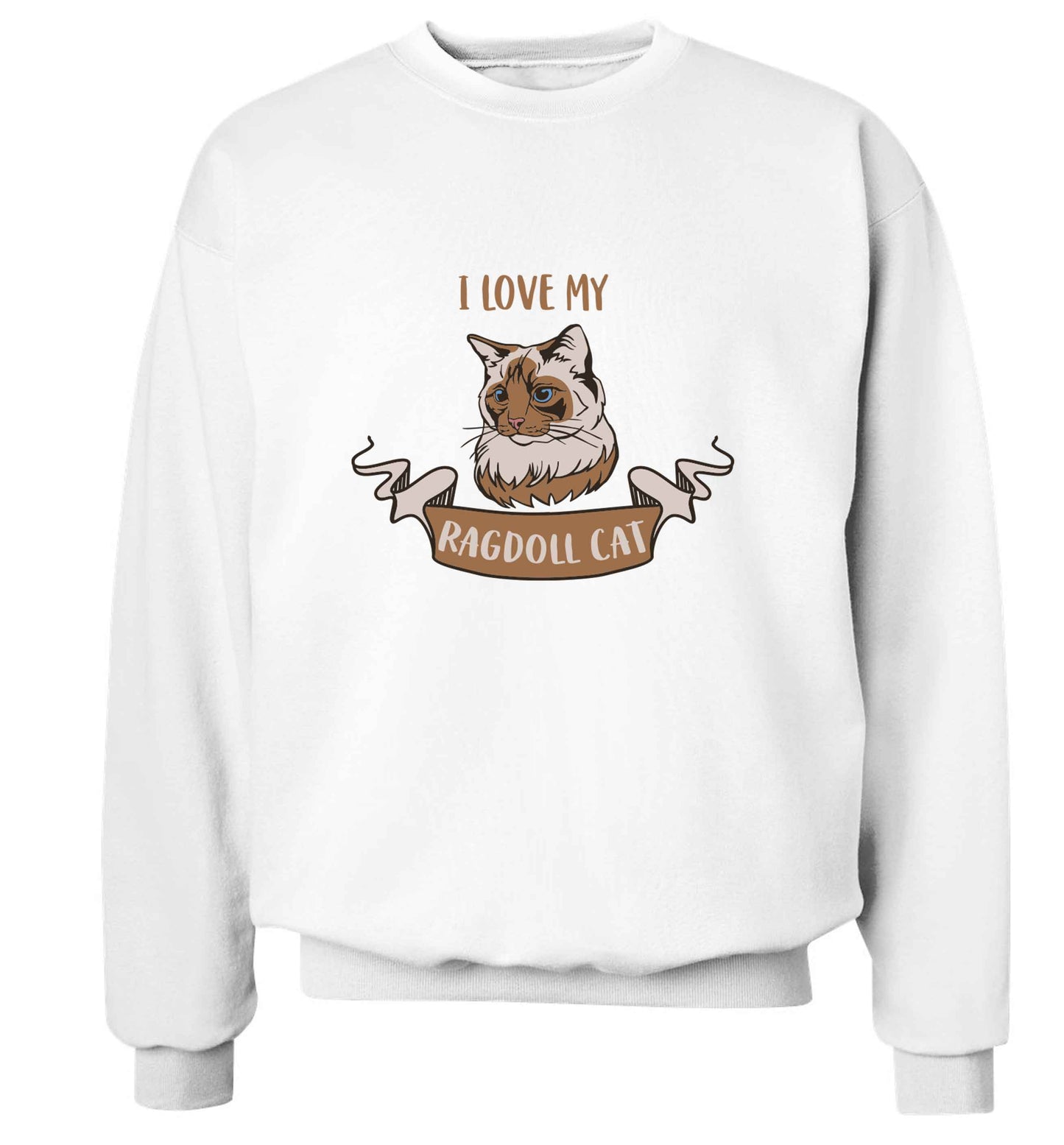 I love my ragdoll cat adult's unisex white sweater 2XL