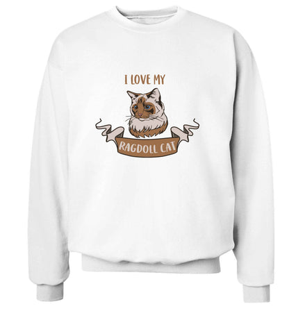 I love my ragdoll cat adult's unisex white sweater 2XL