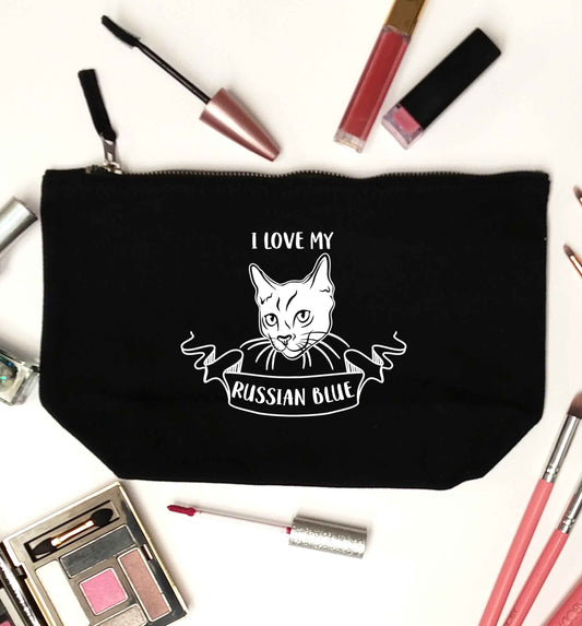 I love my russian blue black makeup bag
