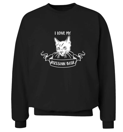 I love my russian blue adult's unisex black sweater 2XL