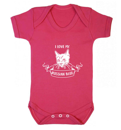 I love my russian blue baby vest dark pink 18-24 months