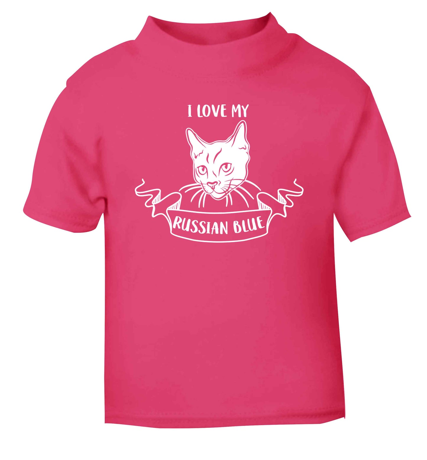 I love my russian blue pink baby toddler Tshirt 2 Years