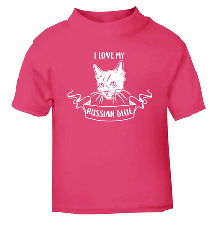 I love my russian blue pink baby toddler Tshirt 2 Years