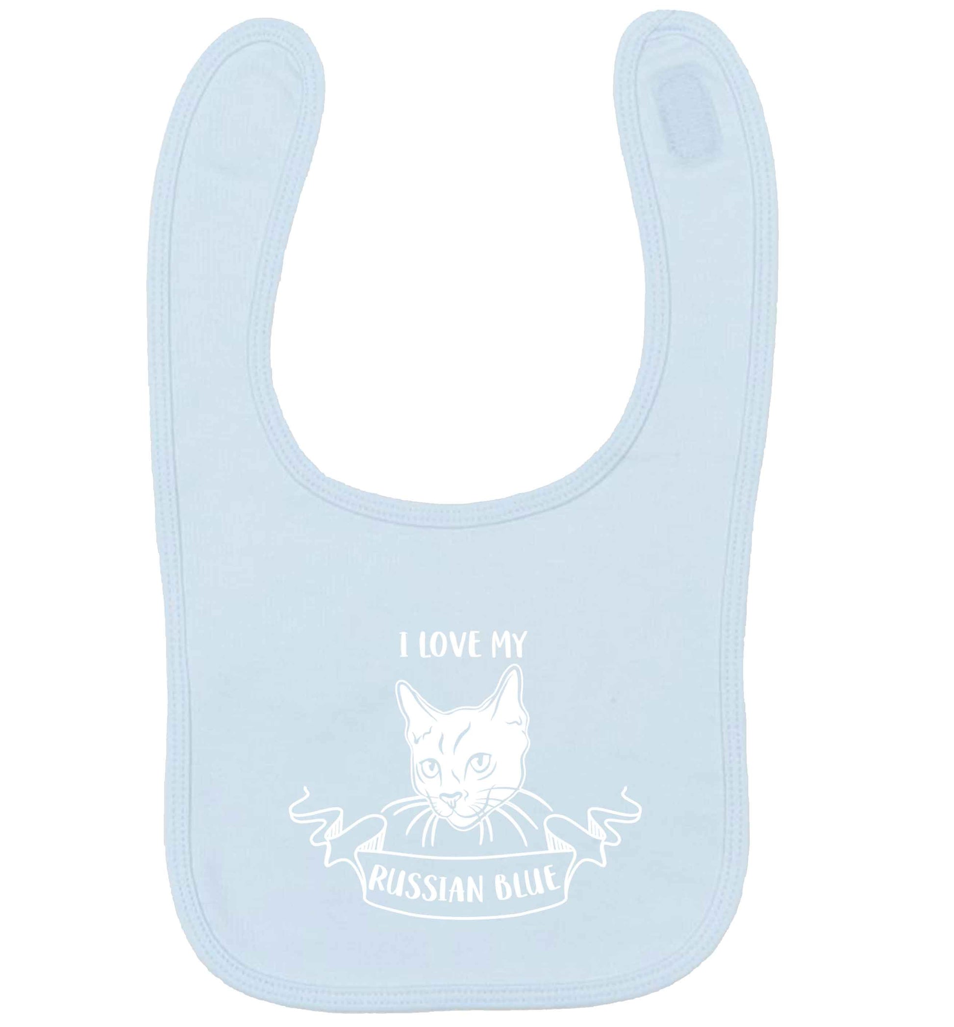I love my russian blue pale blue baby bib