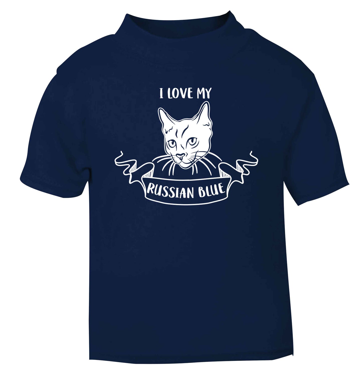 I love my russian blue navy baby toddler Tshirt 2 Years