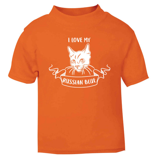 I love my russian blue orange baby toddler Tshirt 2 Years