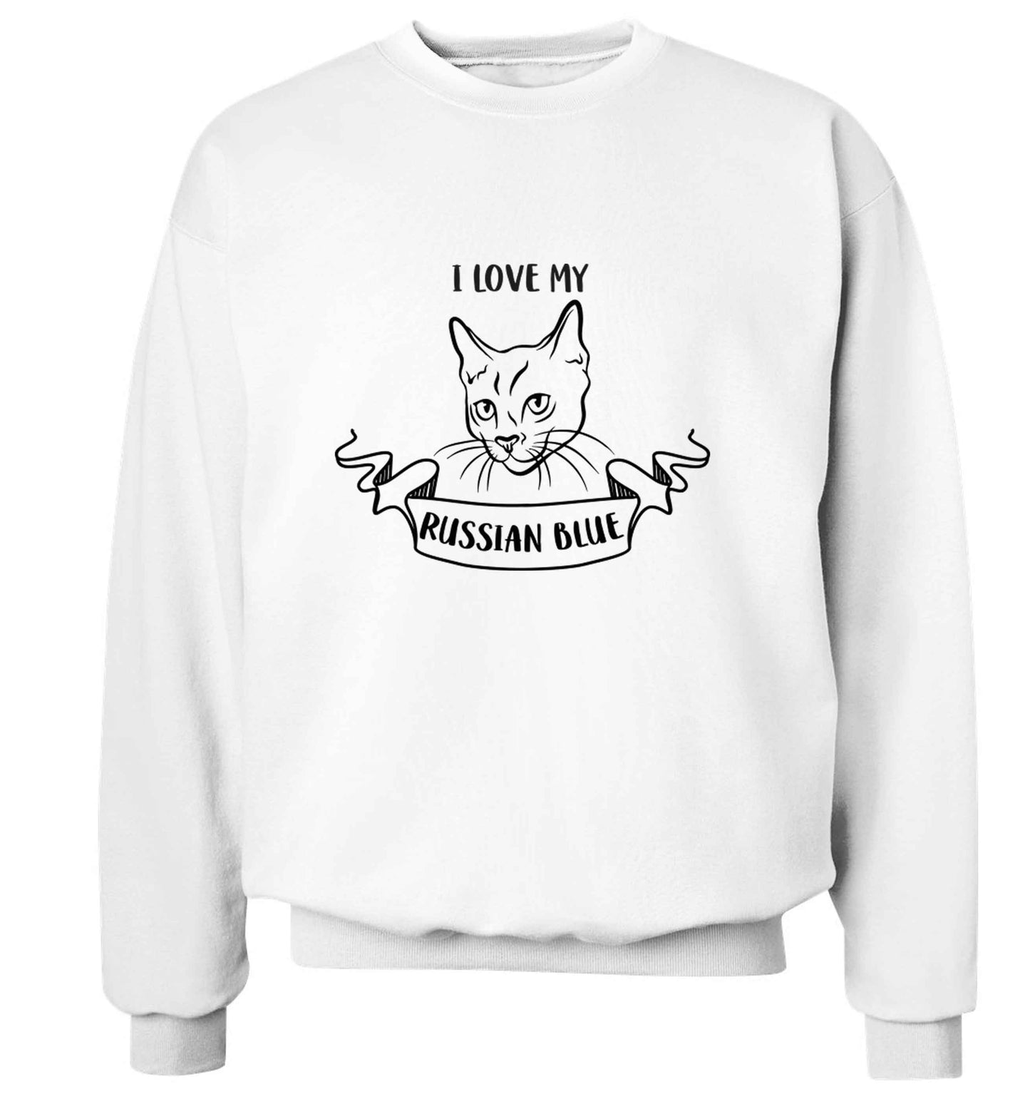 I love my russian blue adult's unisex white sweater 2XL