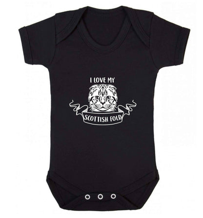 I love my scottish fold cat baby vest black 18-24 months