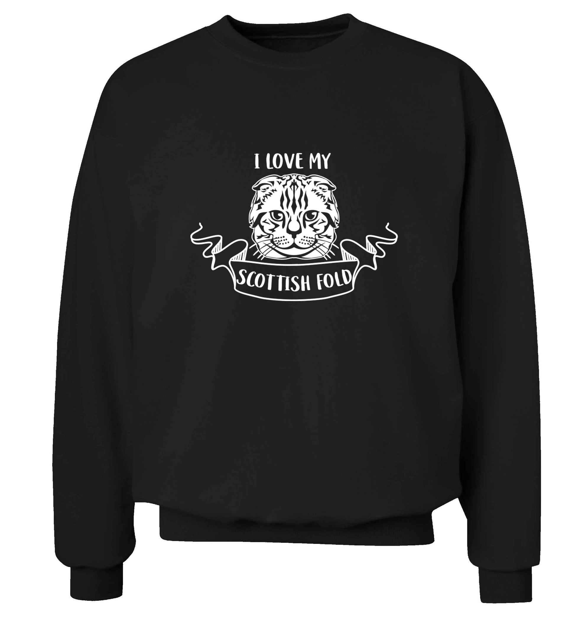 I love my scottish fold cat adult's unisex black sweater 2XL