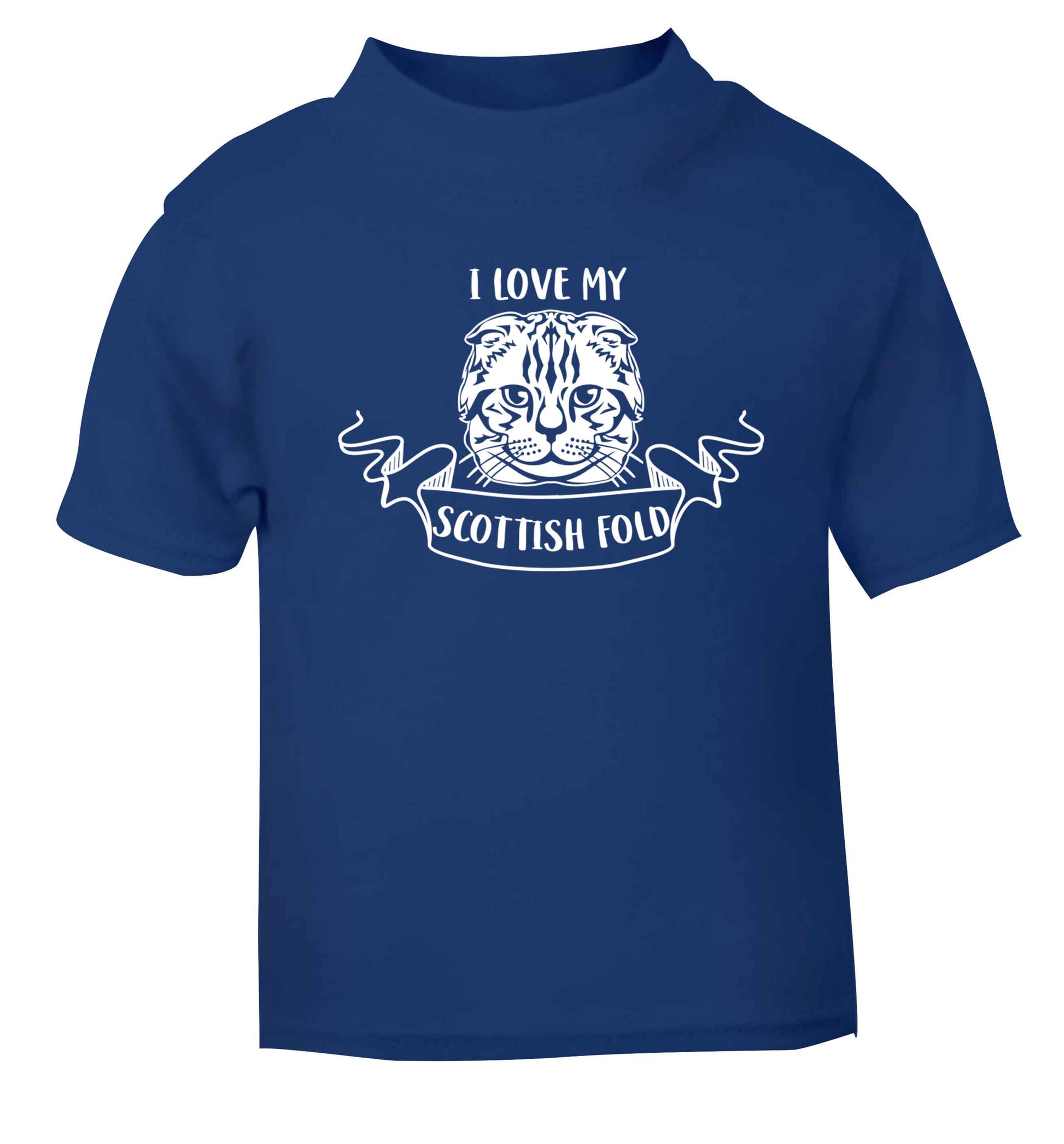 I love my scottish fold cat blue baby toddler Tshirt 2 Years
