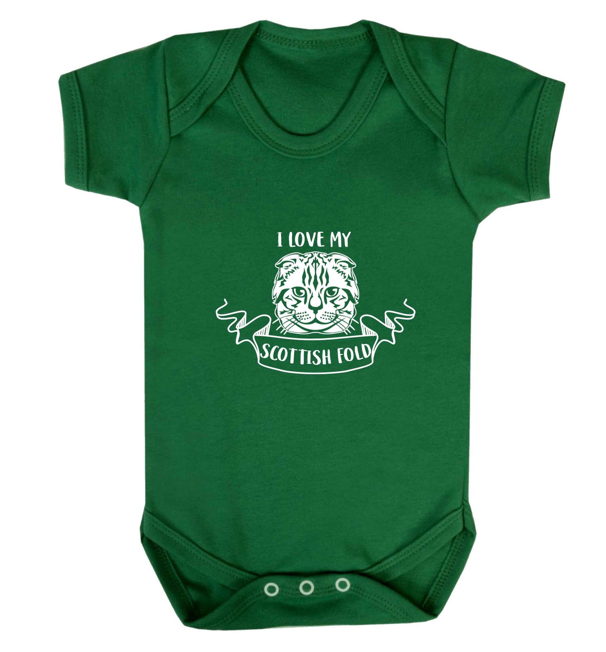 I love my scottish fold cat baby vest green 18-24 months