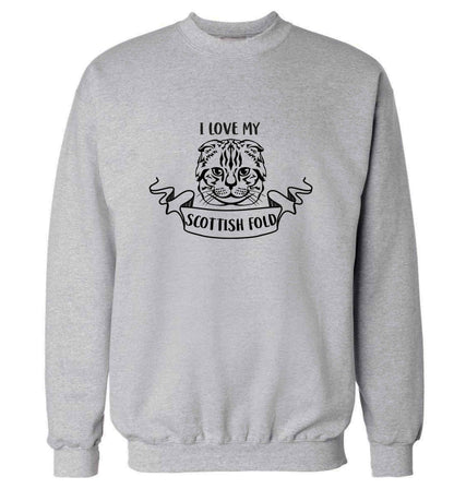 I love my scottish fold cat adult's unisex grey sweater 2XL