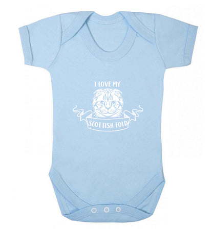 I love my scottish fold cat baby vest pale blue 18-24 months