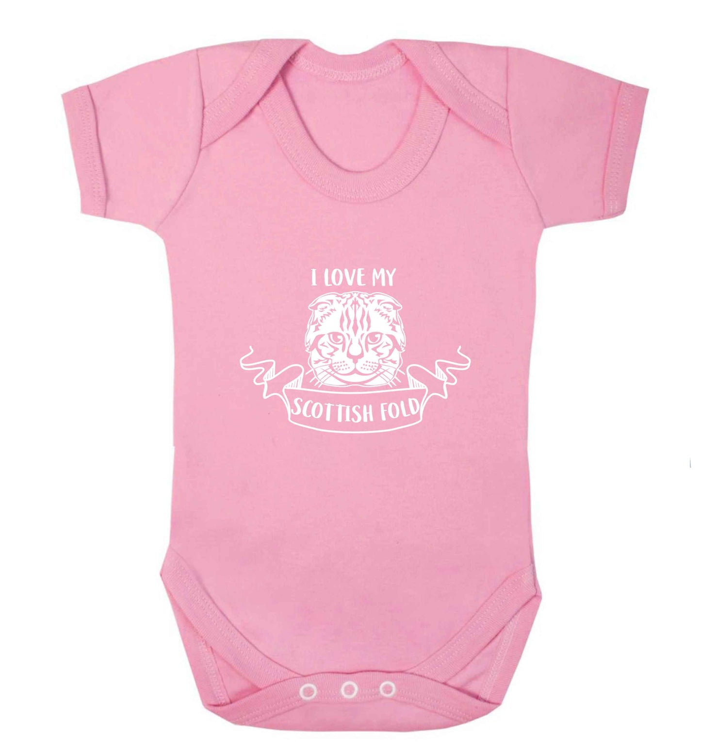 I love my scottish fold cat baby vest pale pink 18-24 months