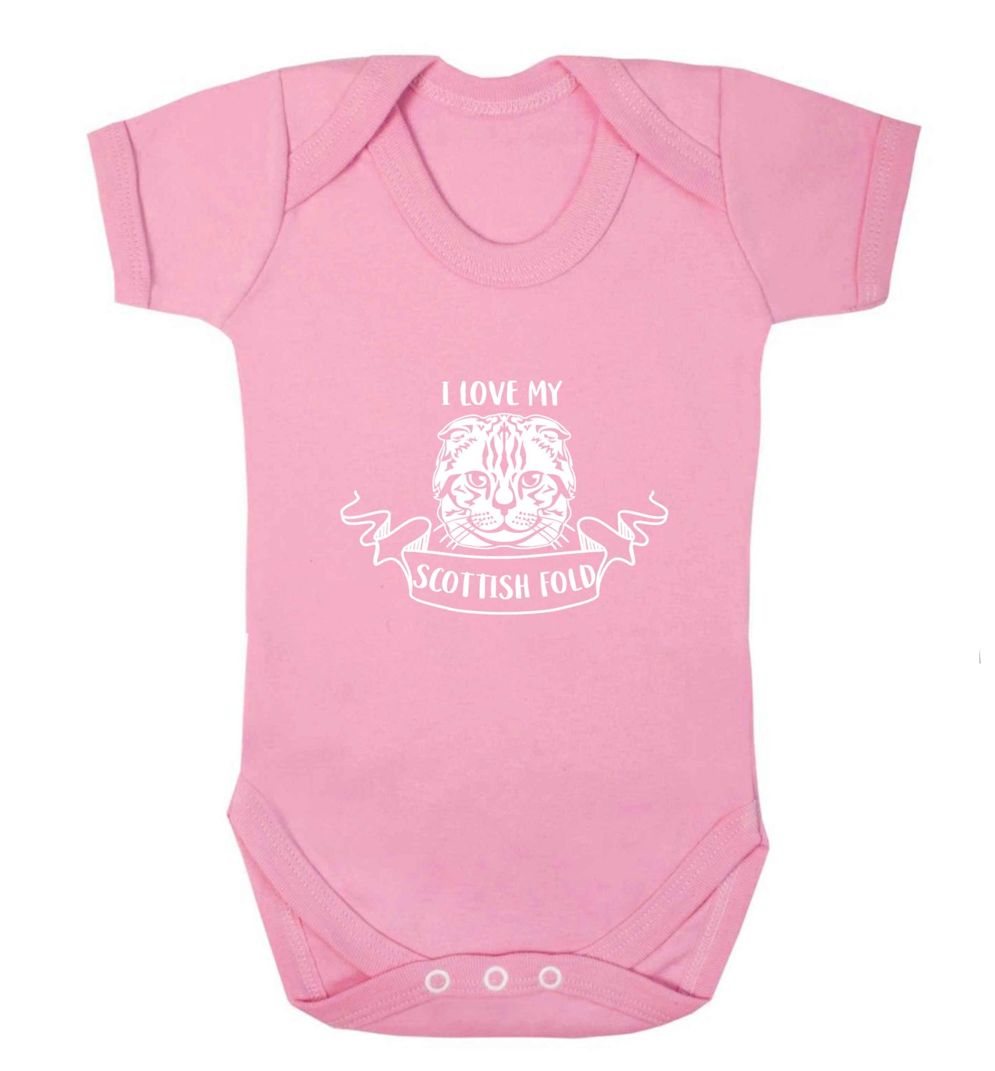 I love my scottish fold cat baby vest pale pink 18-24 months