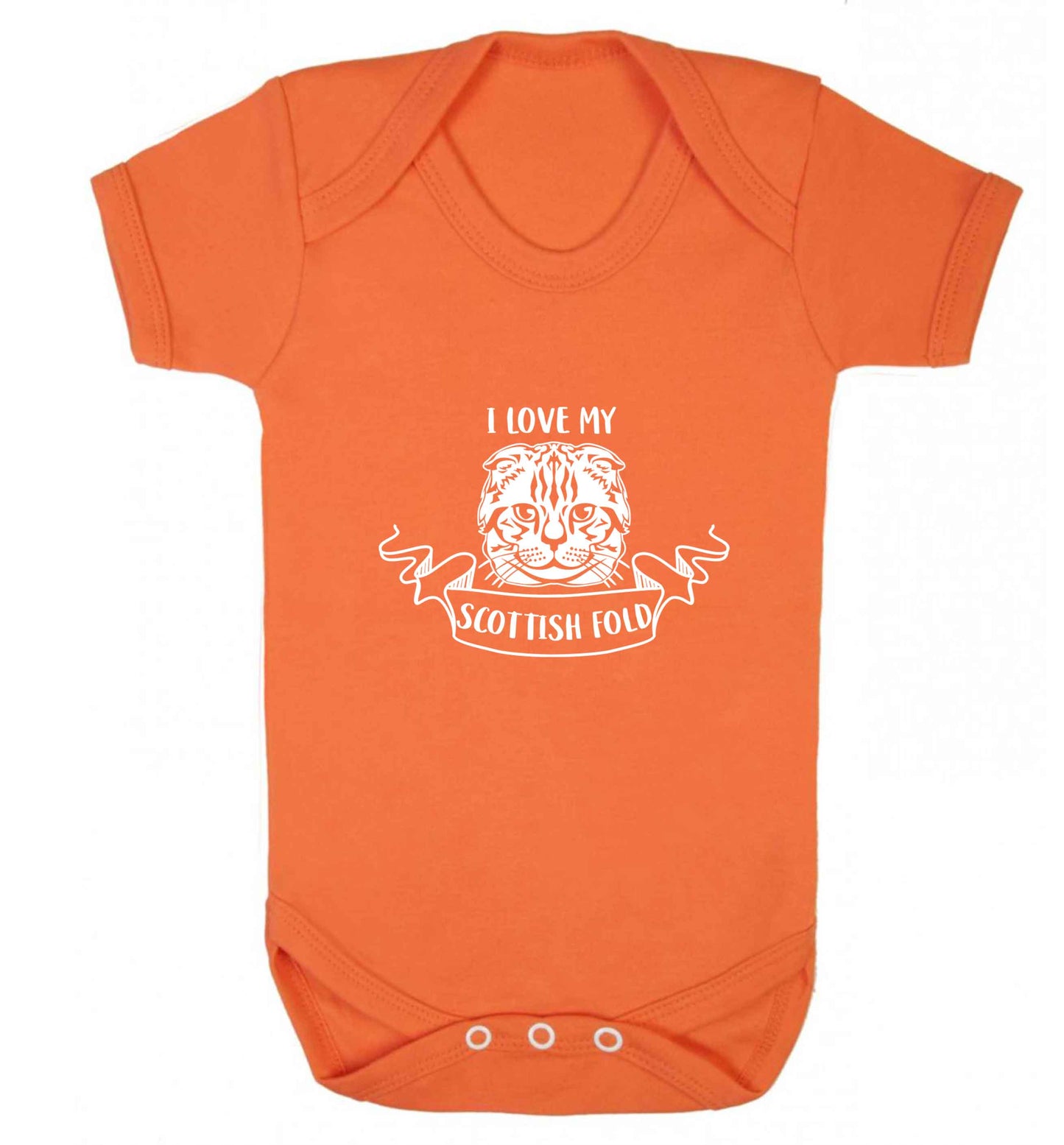 I love my scottish fold cat baby vest orange 18-24 months