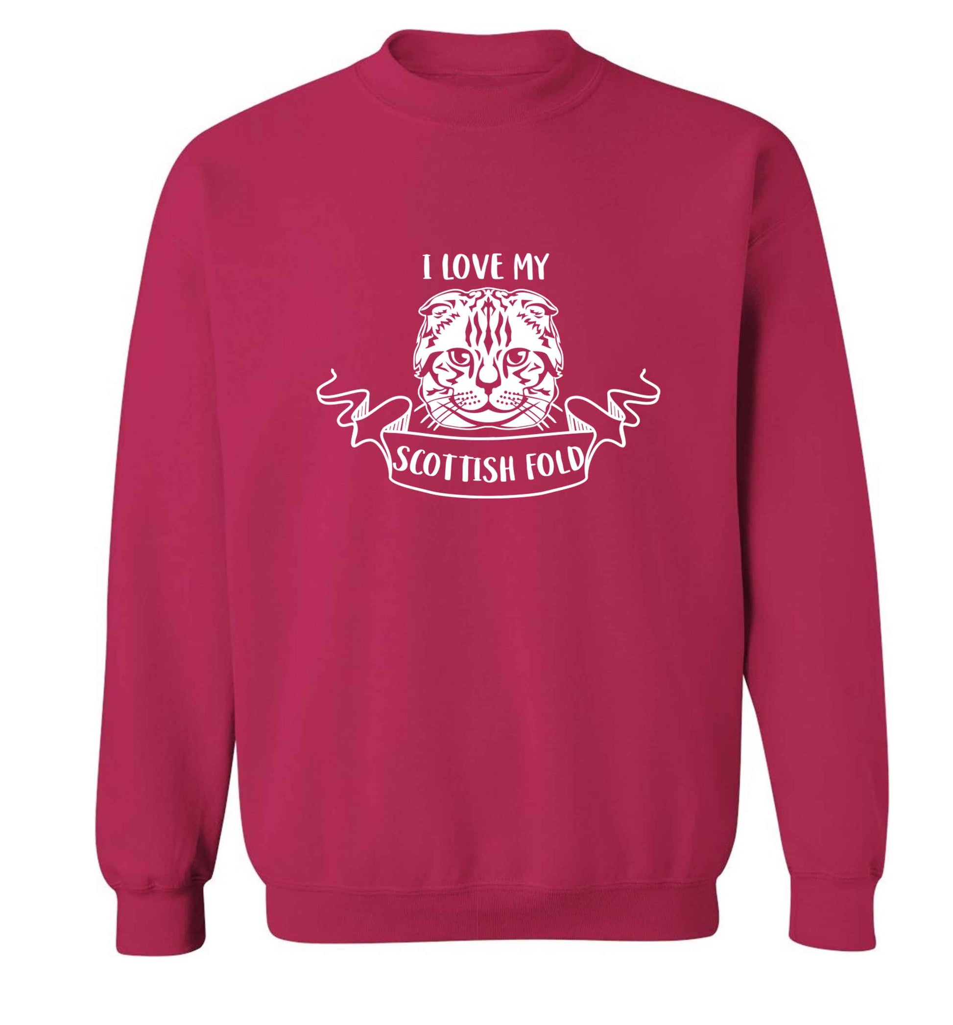 I love my scottish fold cat adult's unisex pink sweater 2XL