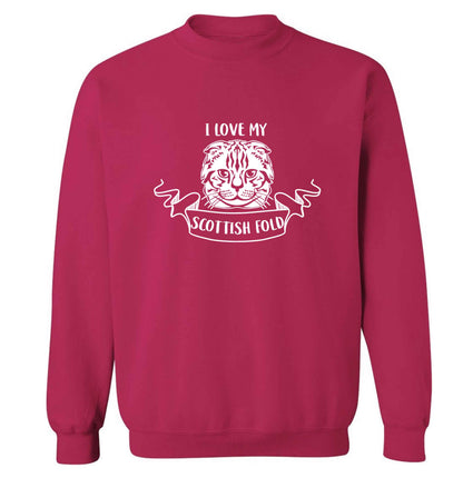 I love my scottish fold cat adult's unisex pink sweater 2XL
