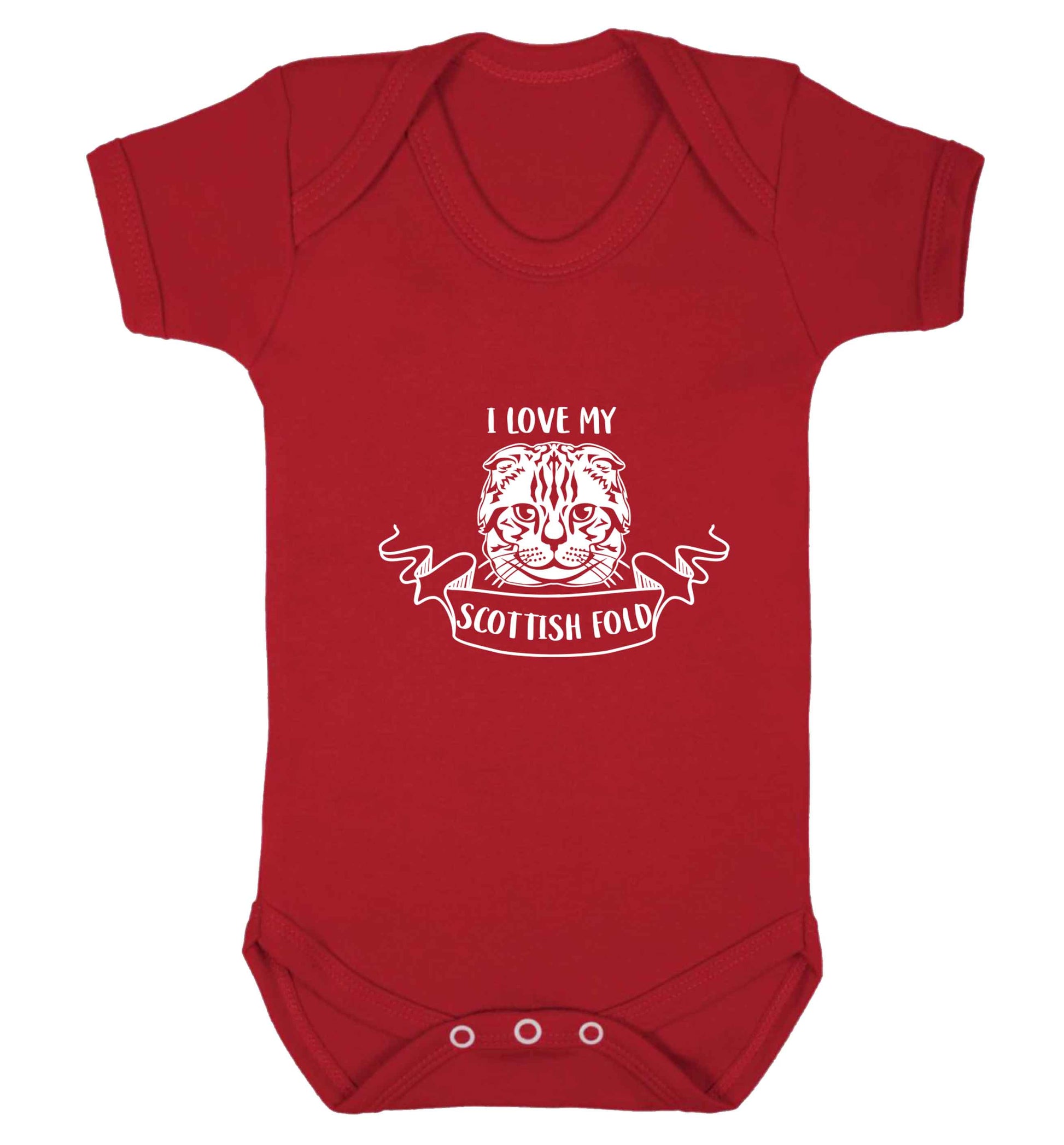 I love my scottish fold cat baby vest red 18-24 months