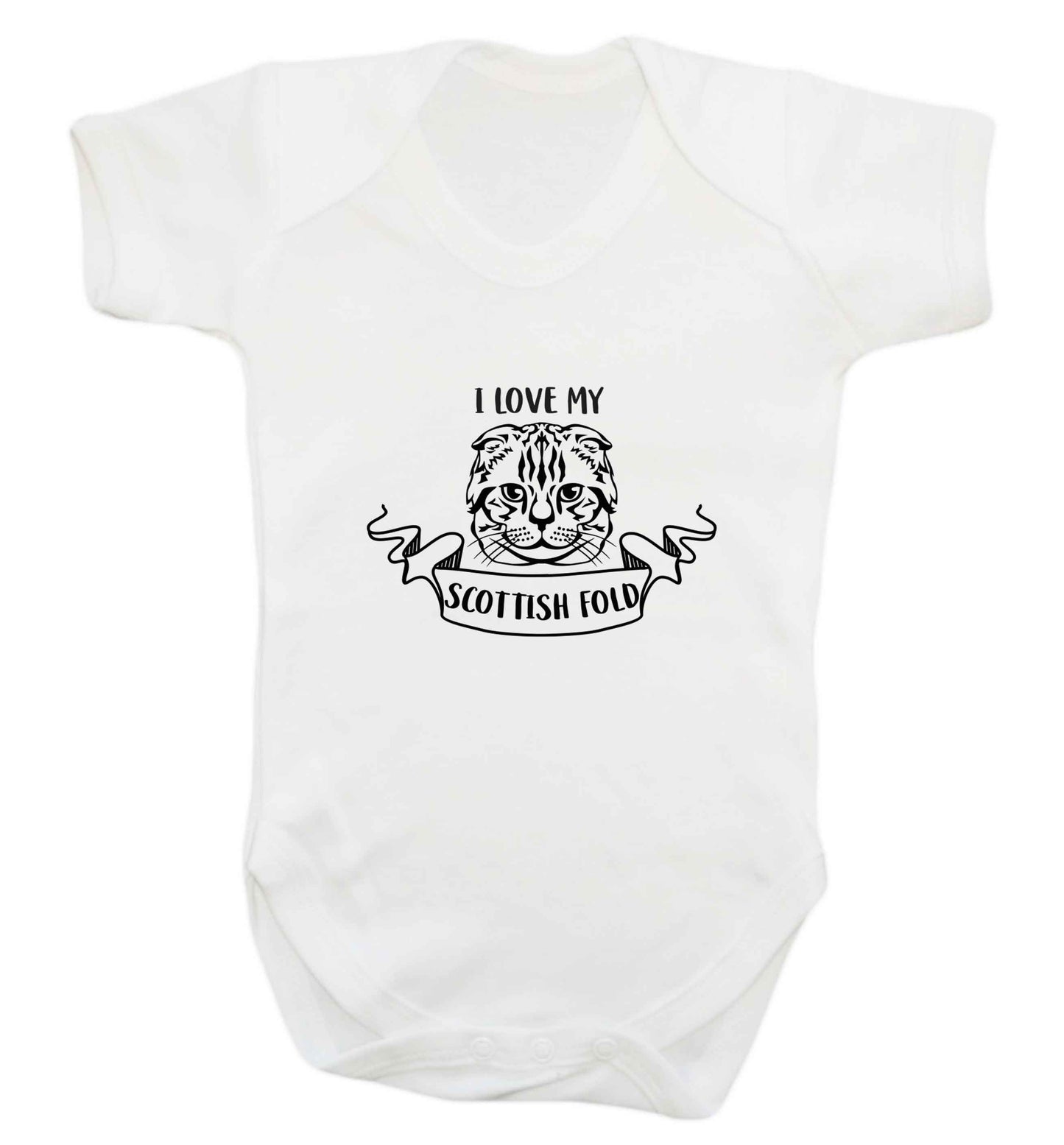 I love my scottish fold cat baby vest white 18-24 months
