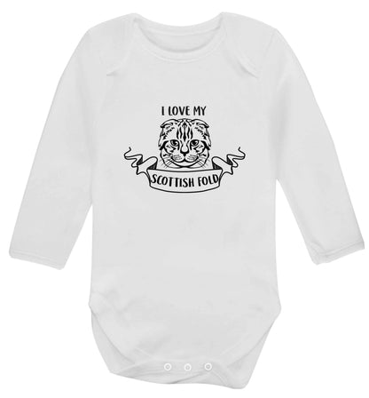 I love my scottish fold cat baby vest long sleeved white 6-12 months