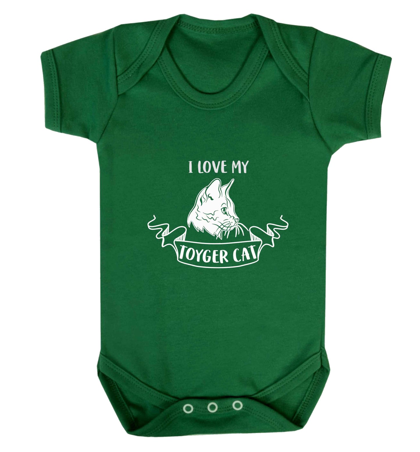 I love my toyger cat baby vest green 18-24 months