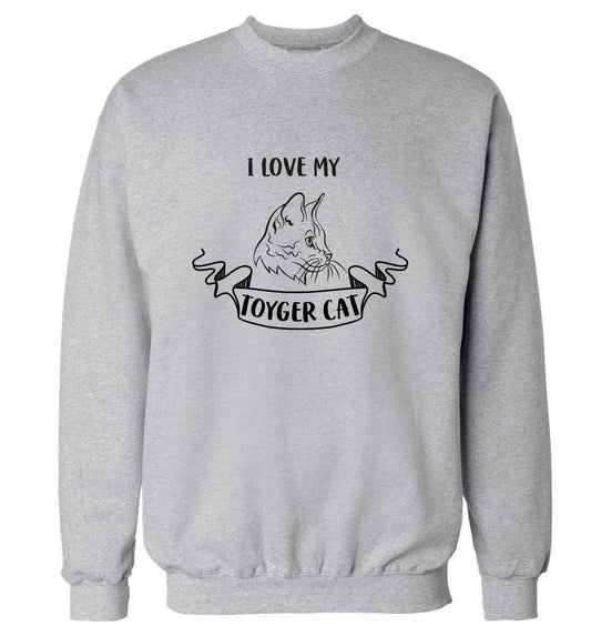 I love my toyger cat adult's unisex grey sweater 2XL