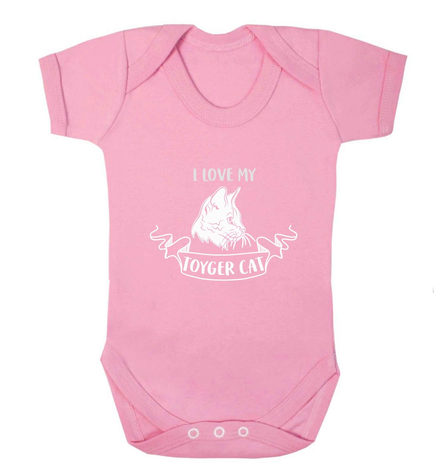 I love my toyger cat baby vest pale pink 18-24 months