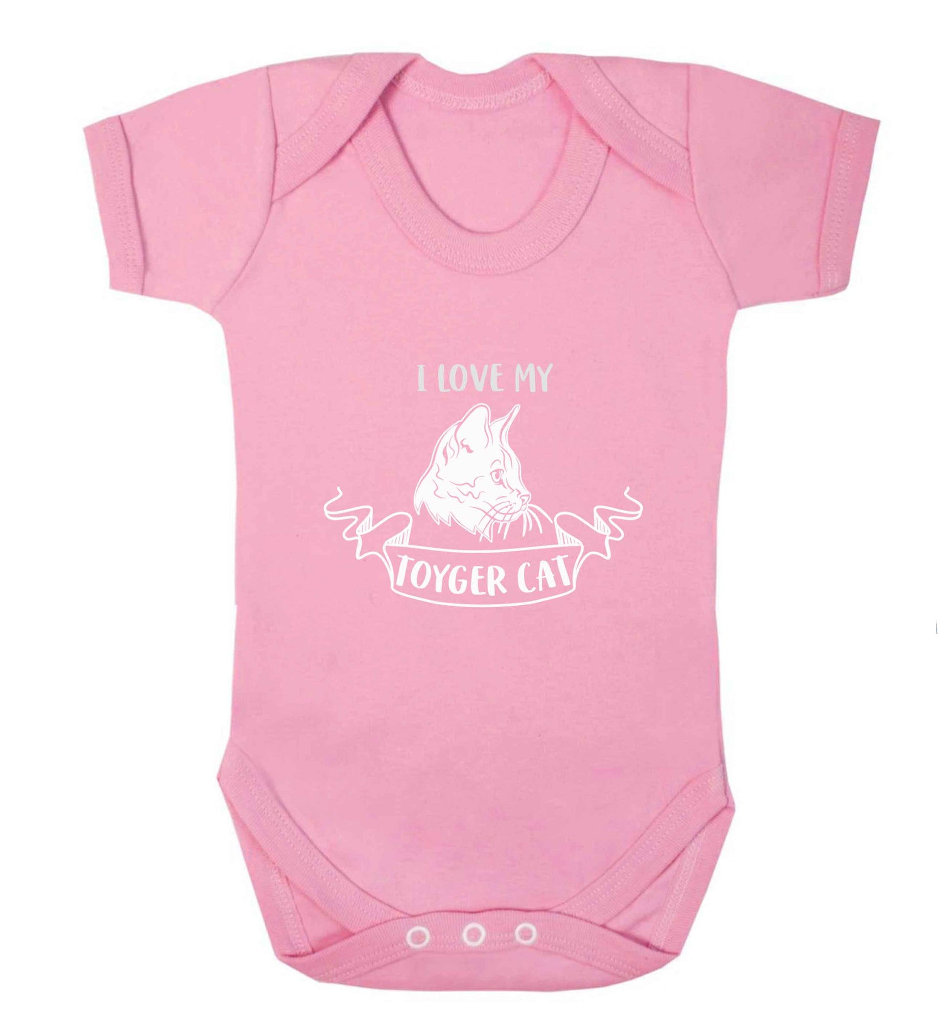 I love my toyger cat baby vest pale pink 18-24 months