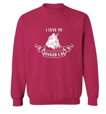I love my toyger cat adult's unisex pink sweater 2XL
