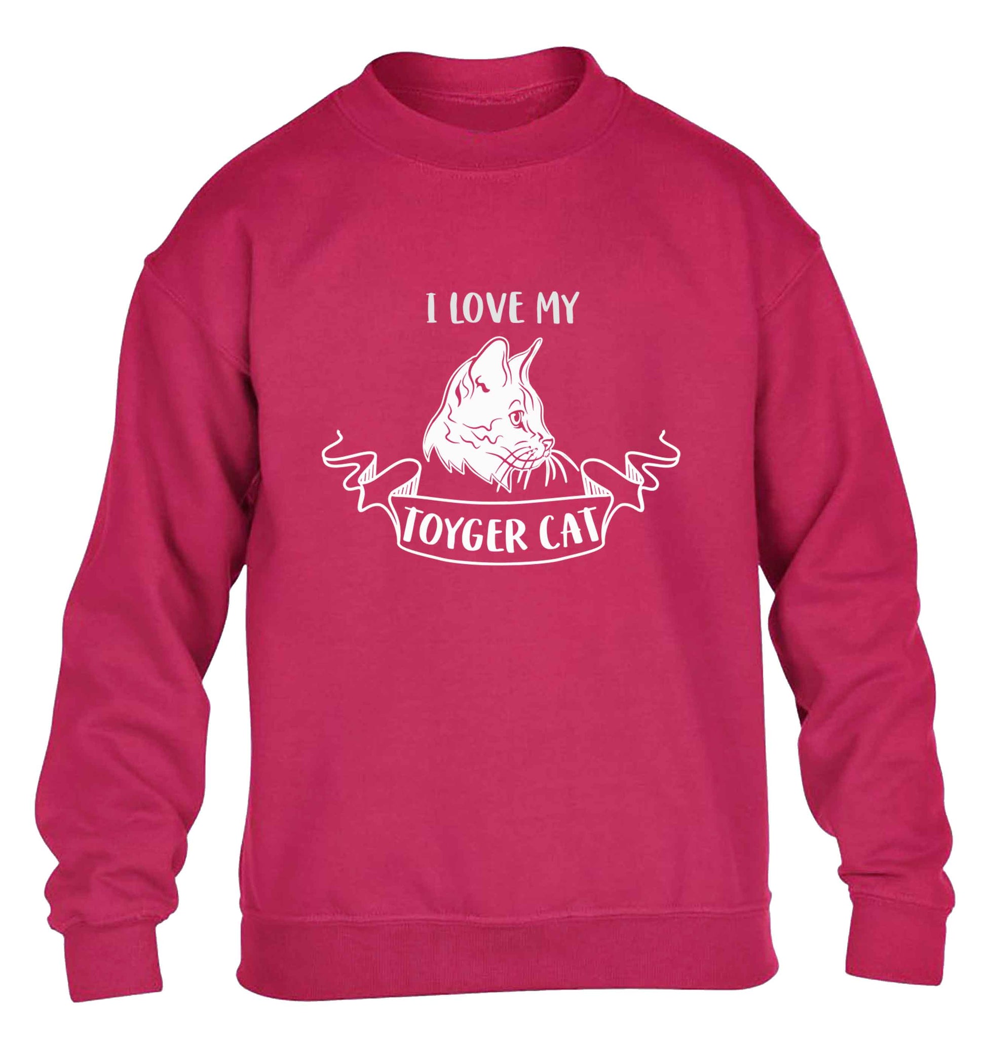 I love my toyger cat children's pink sweater 12-13 Years