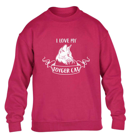 I love my toyger cat children's pink sweater 12-13 Years