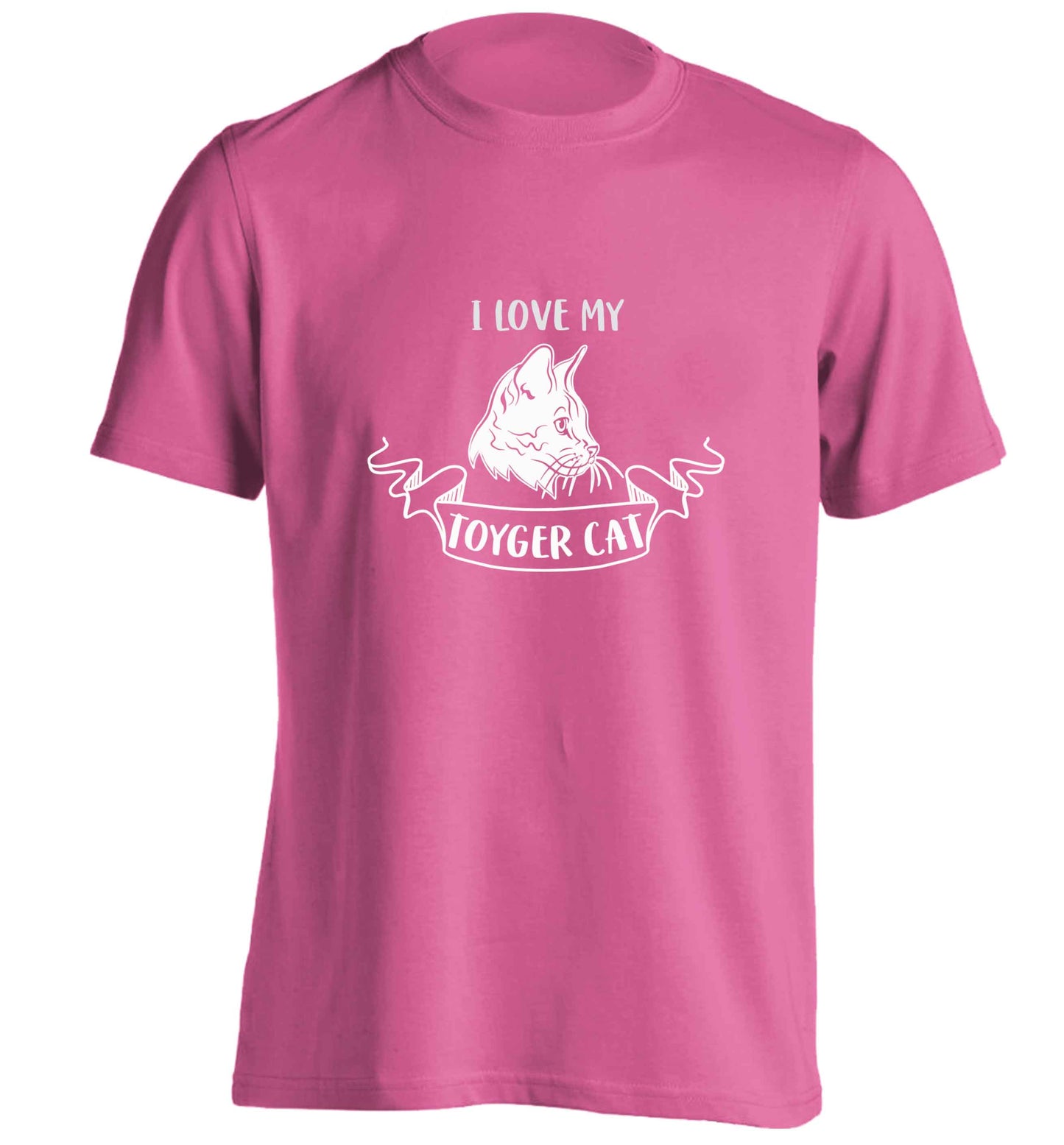 I love my toyger cat adults unisex pink Tshirt 2XL