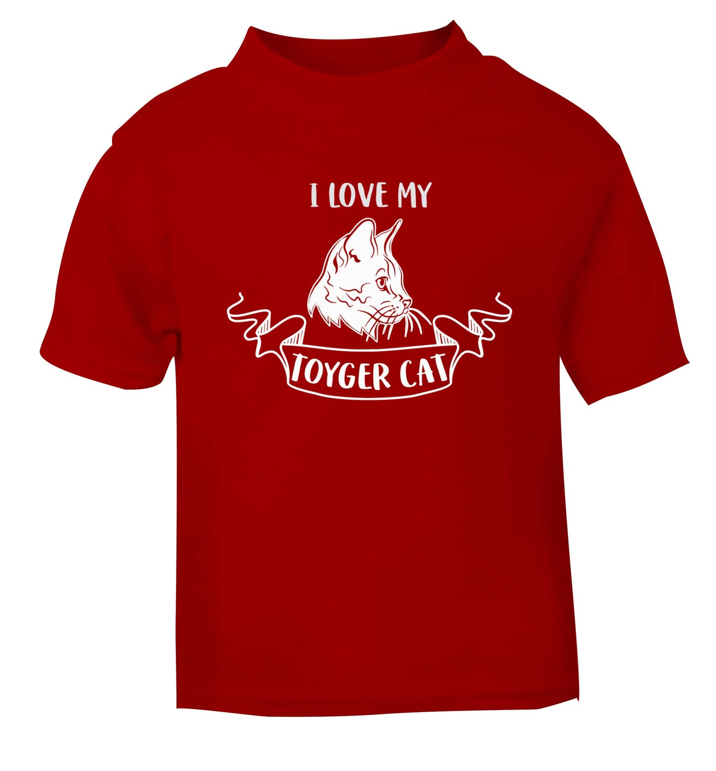 I love my toyger cat red baby toddler Tshirt 2 Years