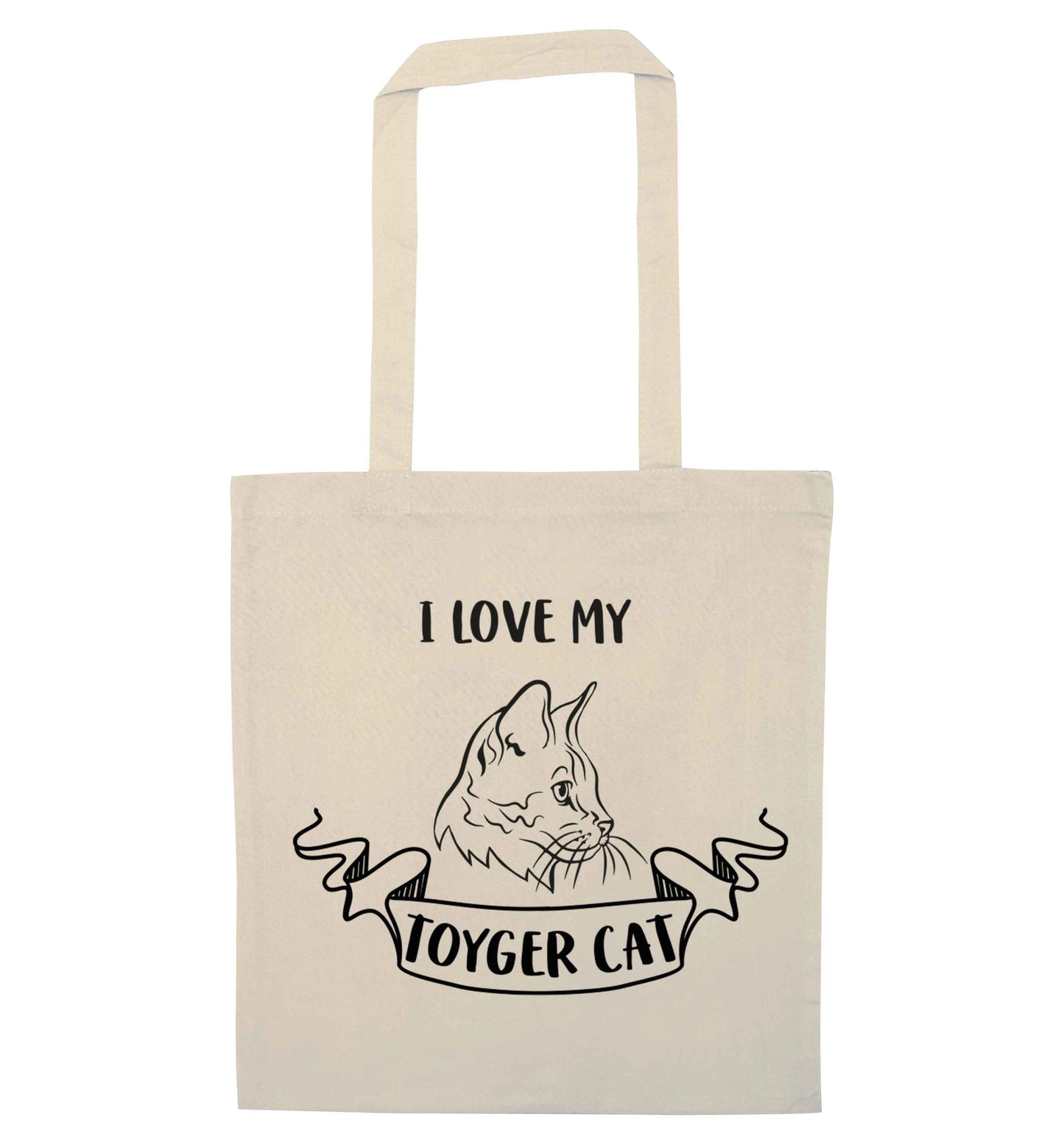 I love my toyger cat natural tote bag