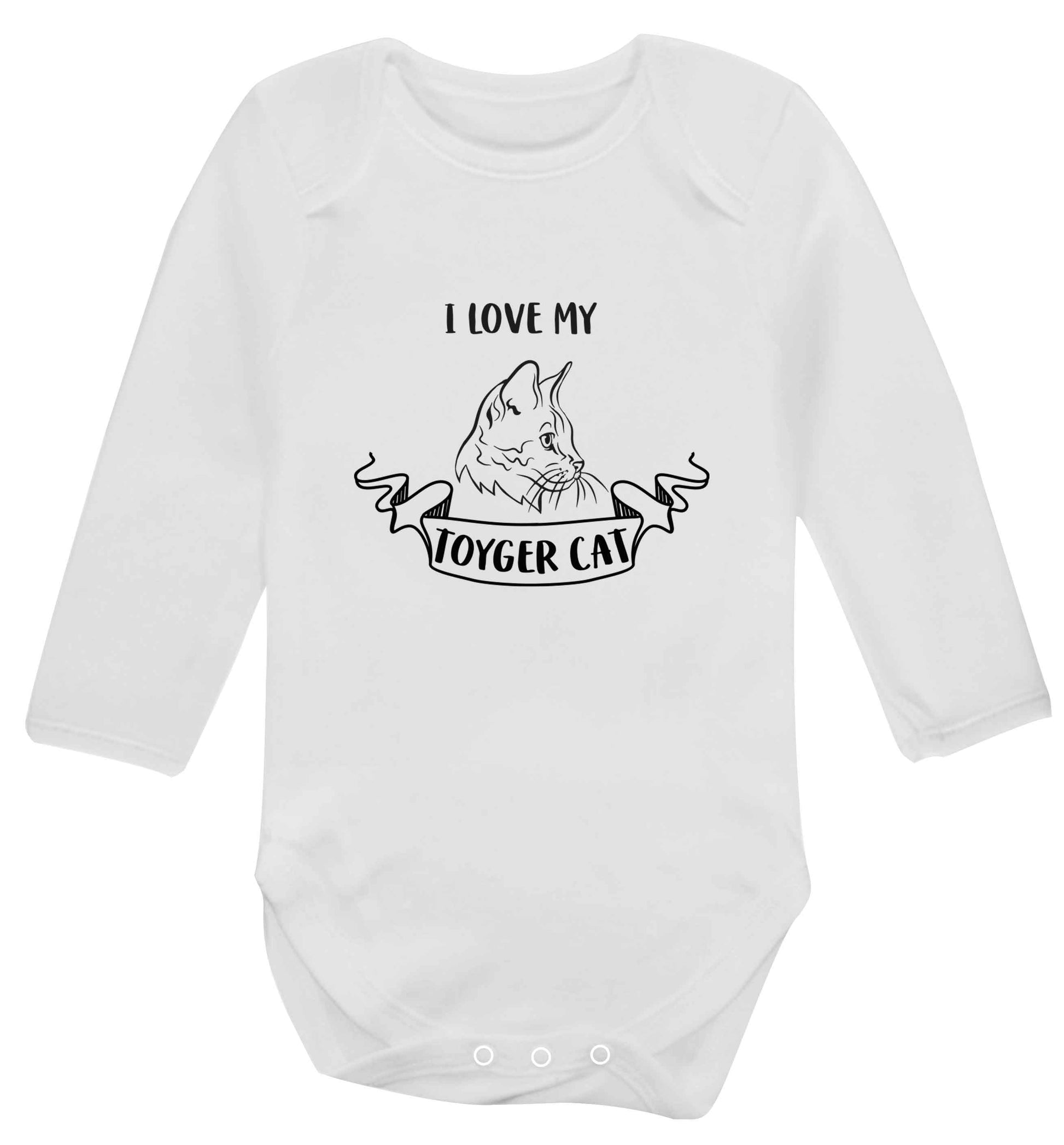 I love my toyger cat baby vest long sleeved white 6-12 months
