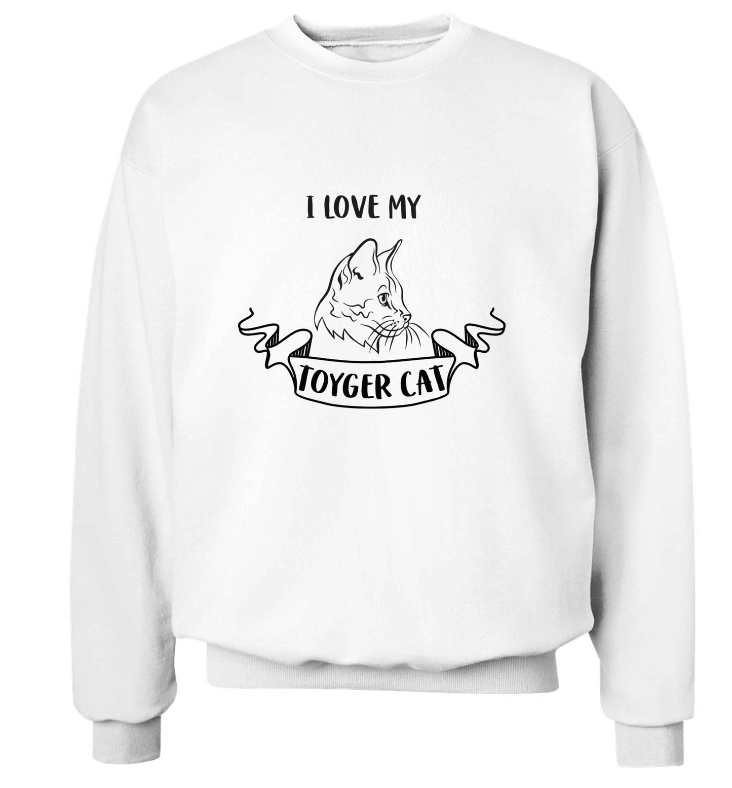 I love my toyger cat adult's unisex white sweater 2XL