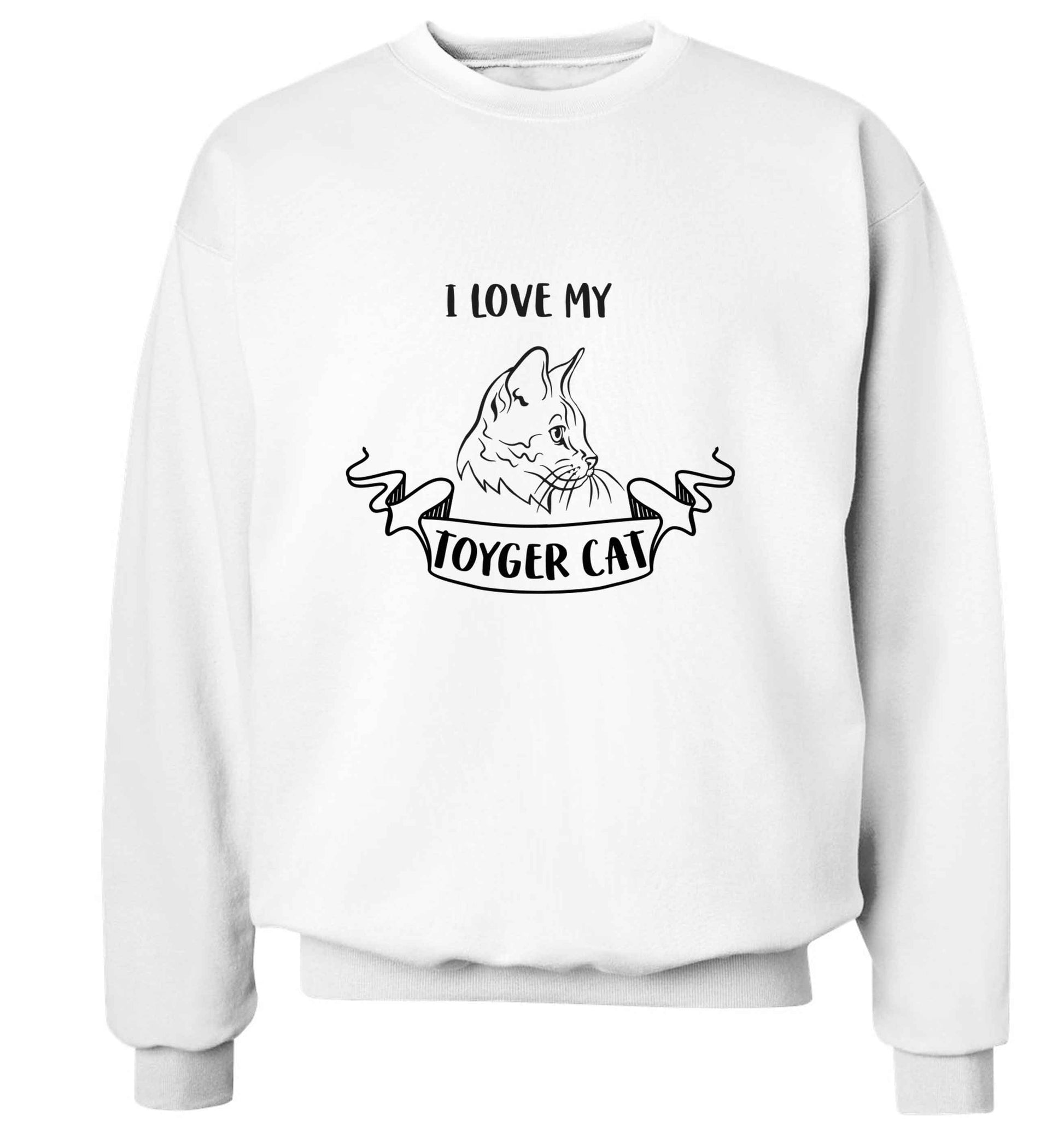 I love my toyger cat adult's unisex white sweater 2XL